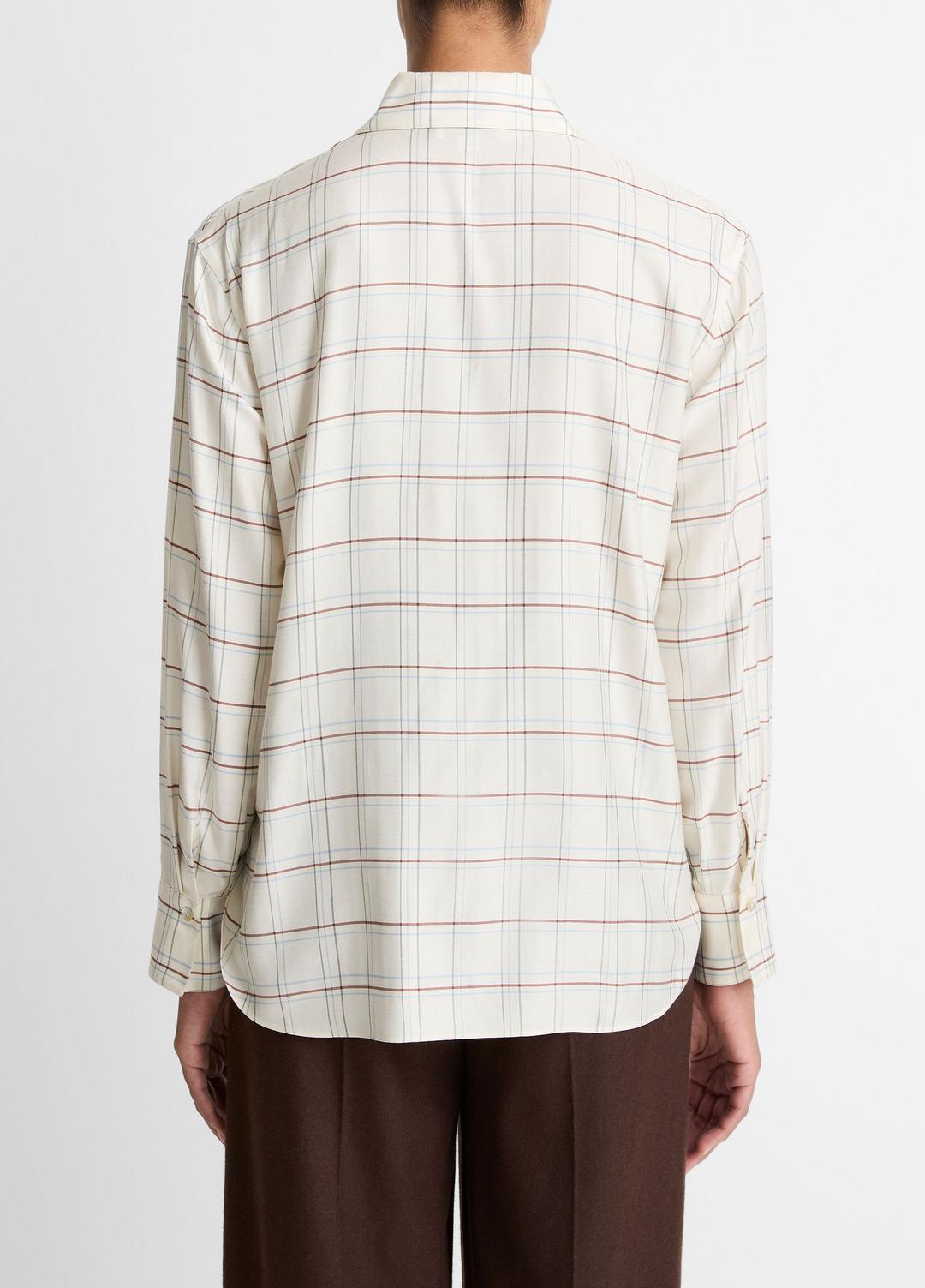 Checked Plaid Button-Front Shirt in Shirts & Tees - CREAM MULTI