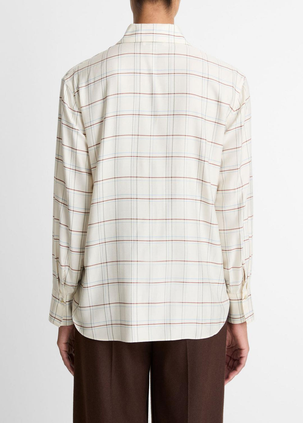 Checked Plaid Button-Front Shirt in Shirts & Tees - CREAM MULTI