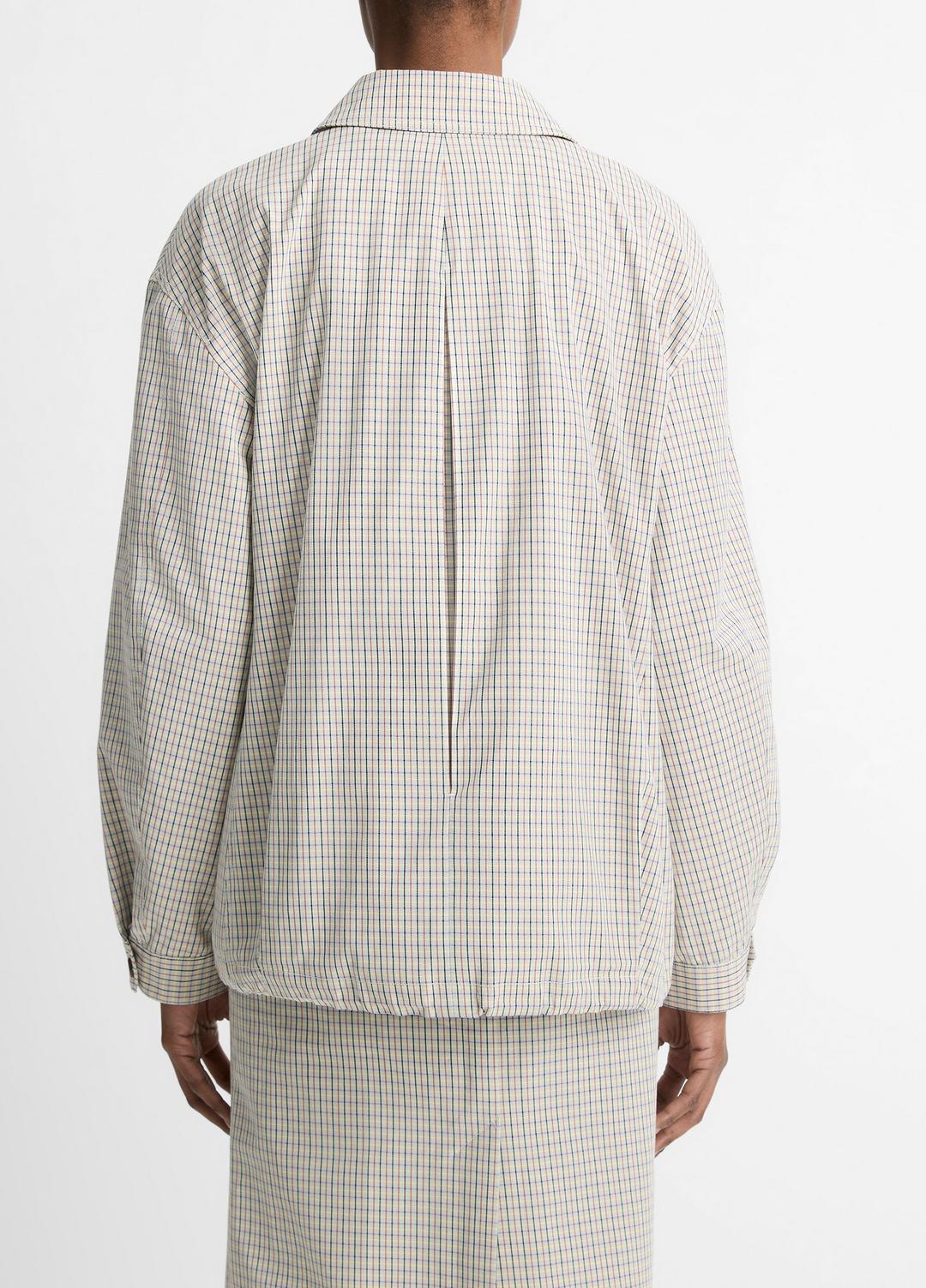 Gardener's Check Cotton Oversized Bomber Jacket in Jackets & Outerwear - STONE/TAN
