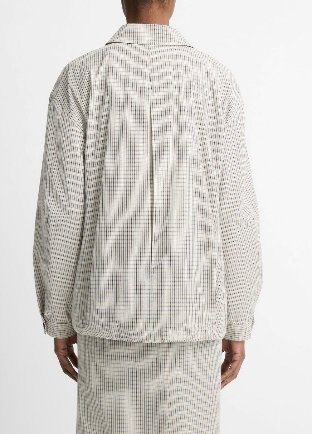 Gardener's Check Cotton Oversized Bomber Jacket in Jackets & Outerwear - STONE/TAN