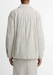 Gardener's Check Cotton Oversized Bomber Jacket in Jackets & Outerwear - STONE/TAN