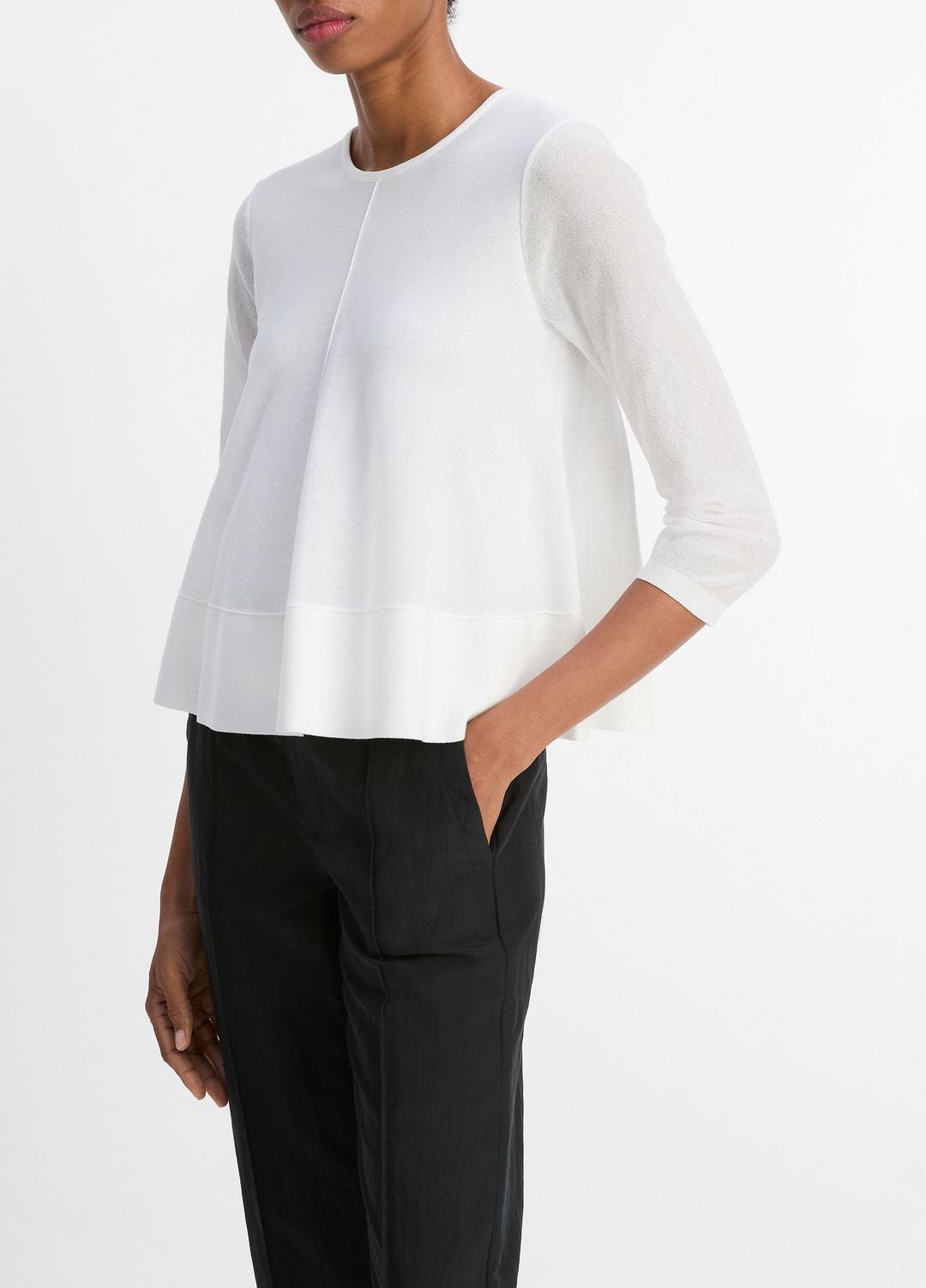 Italian Cotton-Blend A-Line Sweater in Sweaters - OPTIC WHITE