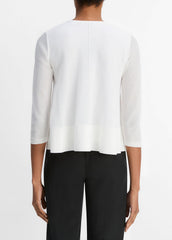 Italian Cotton-Blend A-Line Sweater in Sweaters - OPTIC WHITE
