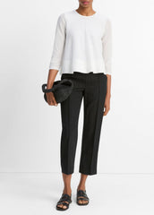 Italian Cotton-Blend A-Line Sweater in Sweaters - OPTIC WHITE