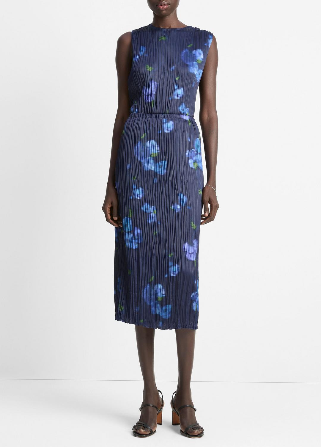 Poppy Blur Crushed Satin Column Skirt in Dresses & Skirts - MIDNIGHT