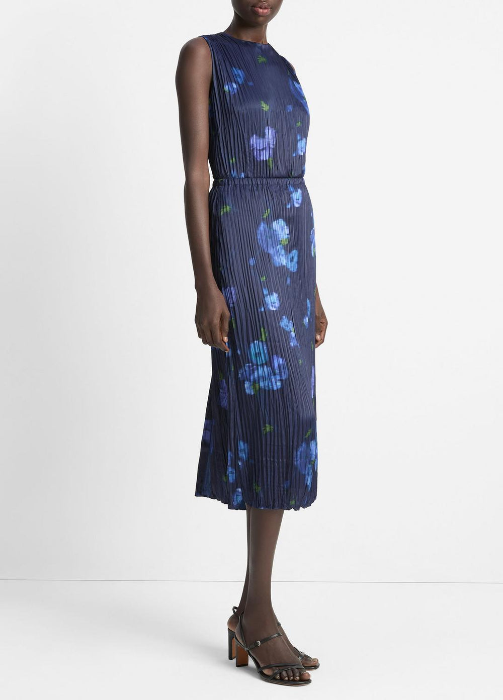 Poppy Blur Crushed Satin Column Skirt in Dresses & Skirts - MIDNIGHT