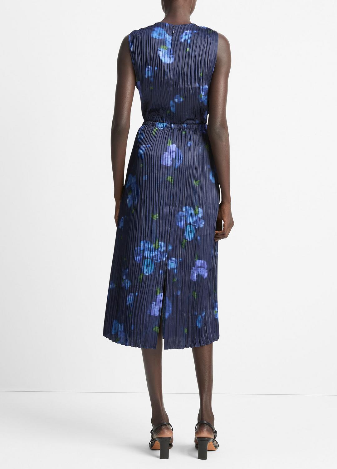 Poppy Blur Crushed Satin Column Skirt in Dresses & Skirts - MIDNIGHT
