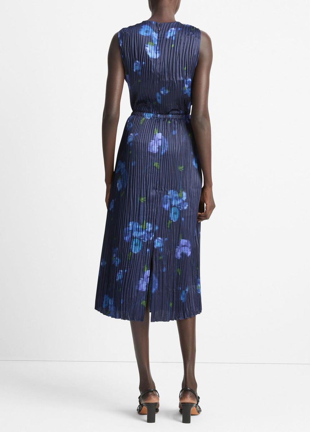 Poppy Blur Crushed Satin Column Skirt in Dresses & Skirts - MIDNIGHT