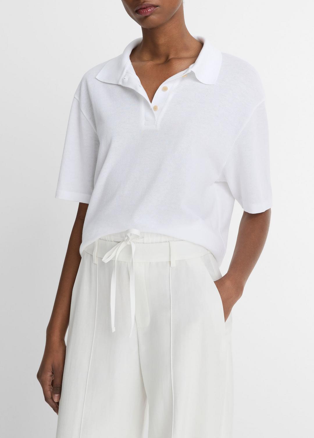 Easy Cotton Polo Shirt in Shirts & Tees - OPTIC WHITE
