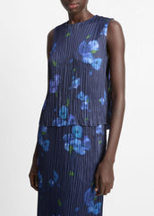 Poppy Blur Crushed Satin Shell in Shirts & Tees - MIDNIGHT