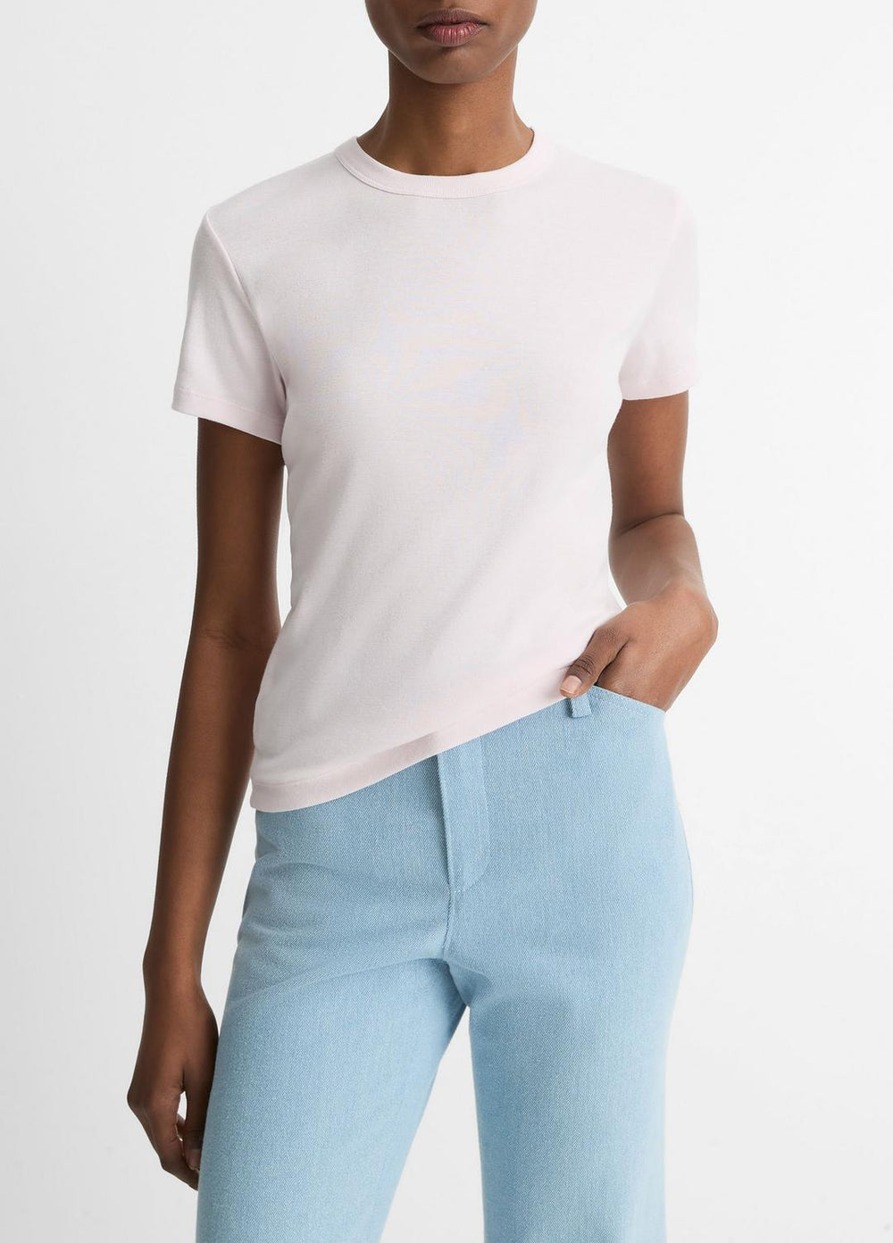 Pima Cotton-Blend '90s Shrunken T-Shirt in Shirts & Tees - BALLET