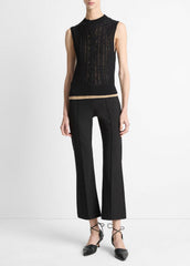 Cable Cotton-Blend Double-Layer Shell in Sweaters - BLACK/GOLD CLIFF
