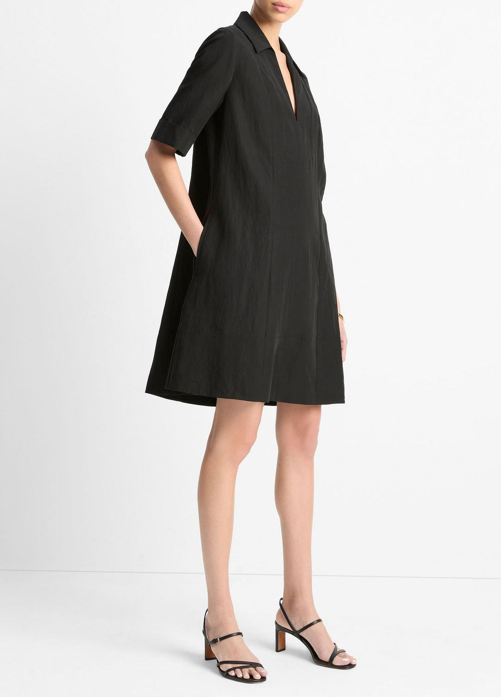 A-Line Short Dress in Dresses & Skirts - BLACK