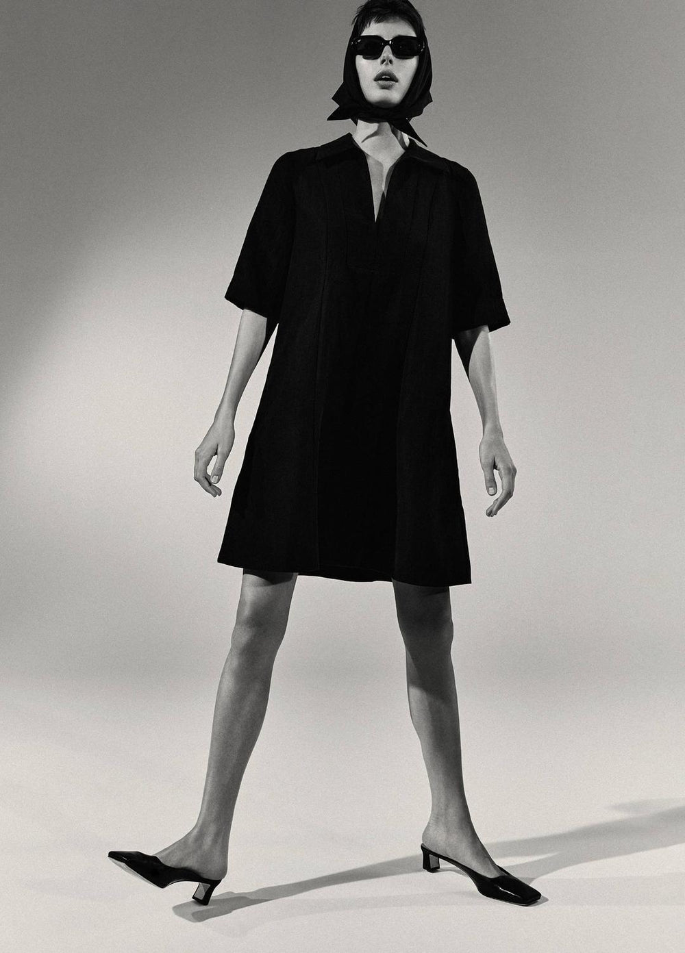 A-Line Short Dress in Dresses & Skirts - BLACK