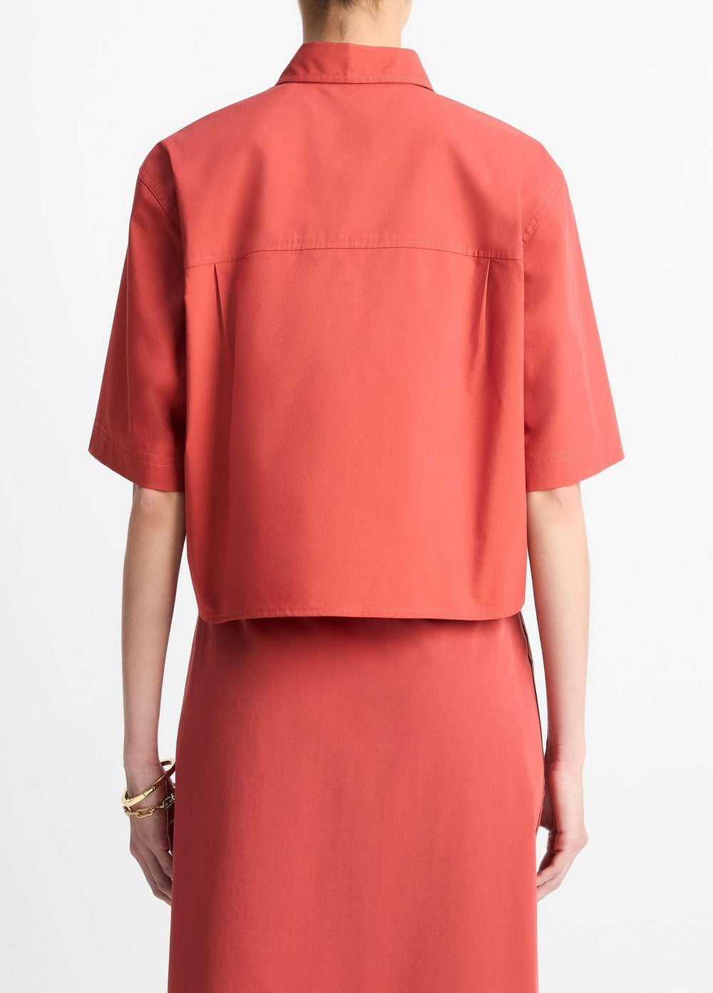 Cotton Short-Sleeve Cropped Shirt in Shirts & Tees - BRICK ROSE