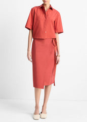 Cotton Short-Sleeve Cropped Shirt in Shirts & Tees - BRICK ROSE