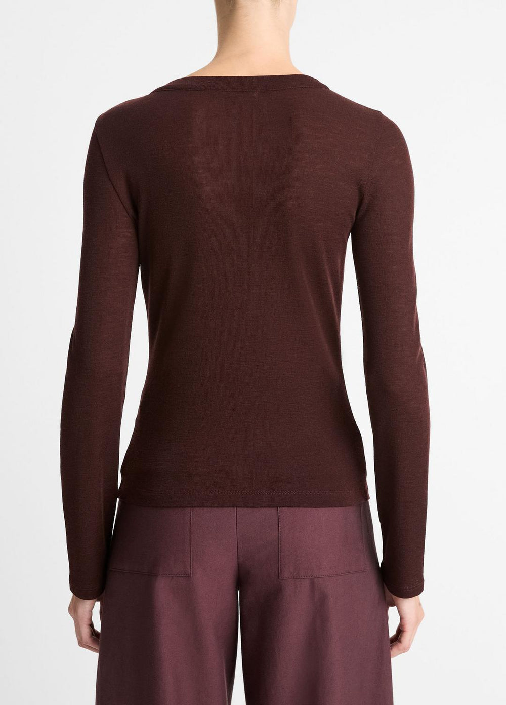 Wool Long-Sleeve Henley in Shirts & Tees - CHERRY NIGHT