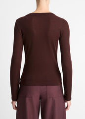 Wool Long-Sleeve Henley in Shirts & Tees - CHERRY NIGHT