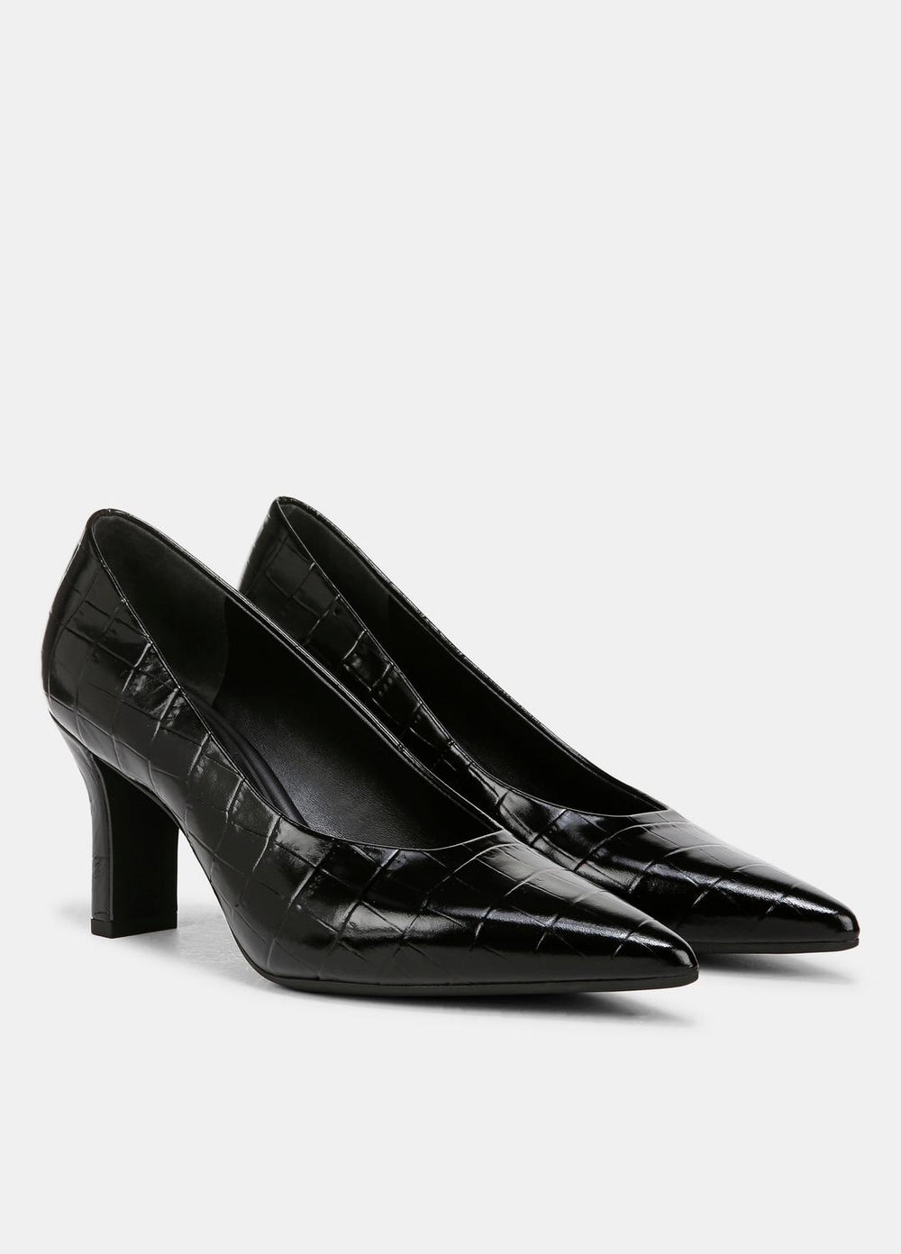 Diane Croc-Embossed Leather Pump in Shoes - BLACK