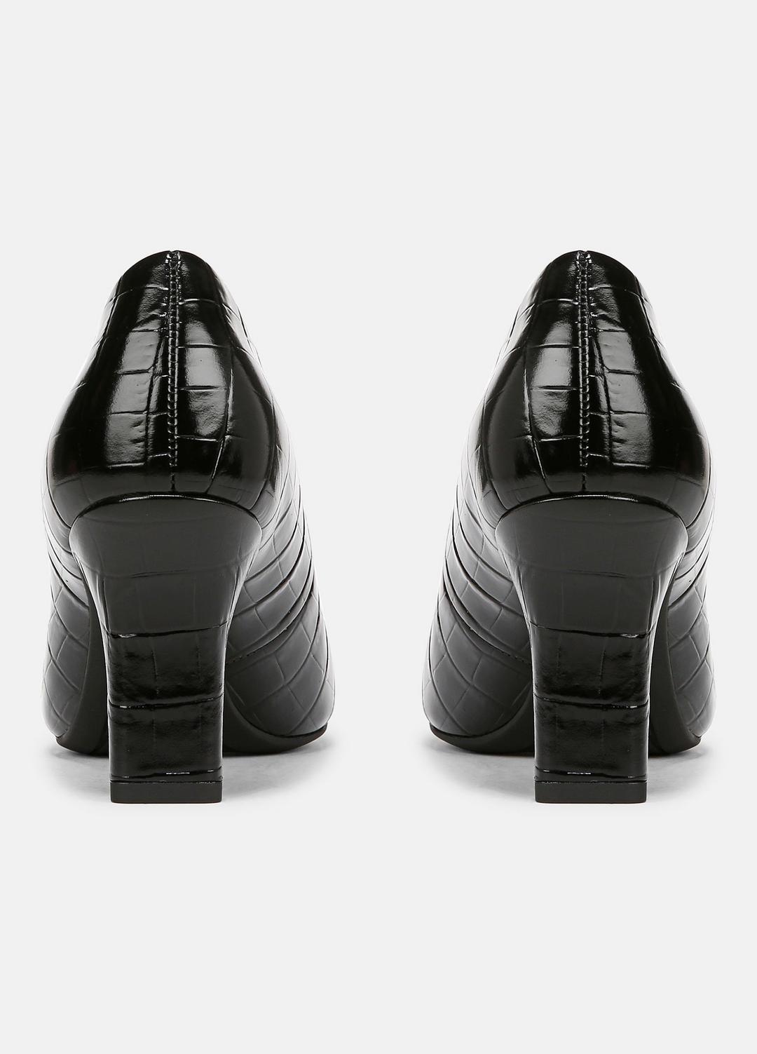 Diane Croc-Embossed Leather Pump in Shoes - BLACK