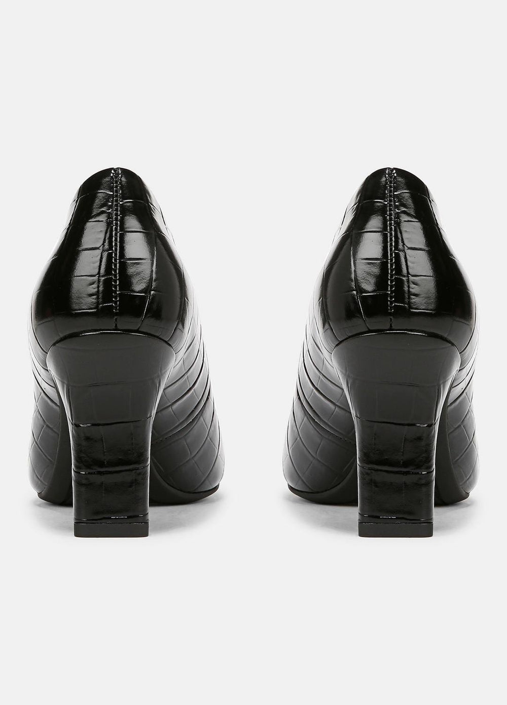 Diane Croc-Embossed Leather Pump in Shoes - BLACK