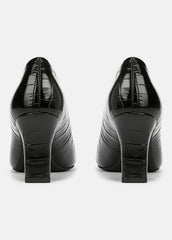 Diane Croc-Embossed Leather Pump in Shoes - BLACK