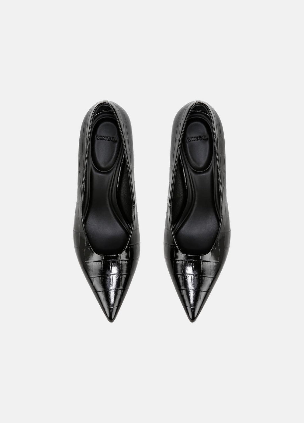 Diane Croc-Embossed Leather Pump in Shoes - BLACK
