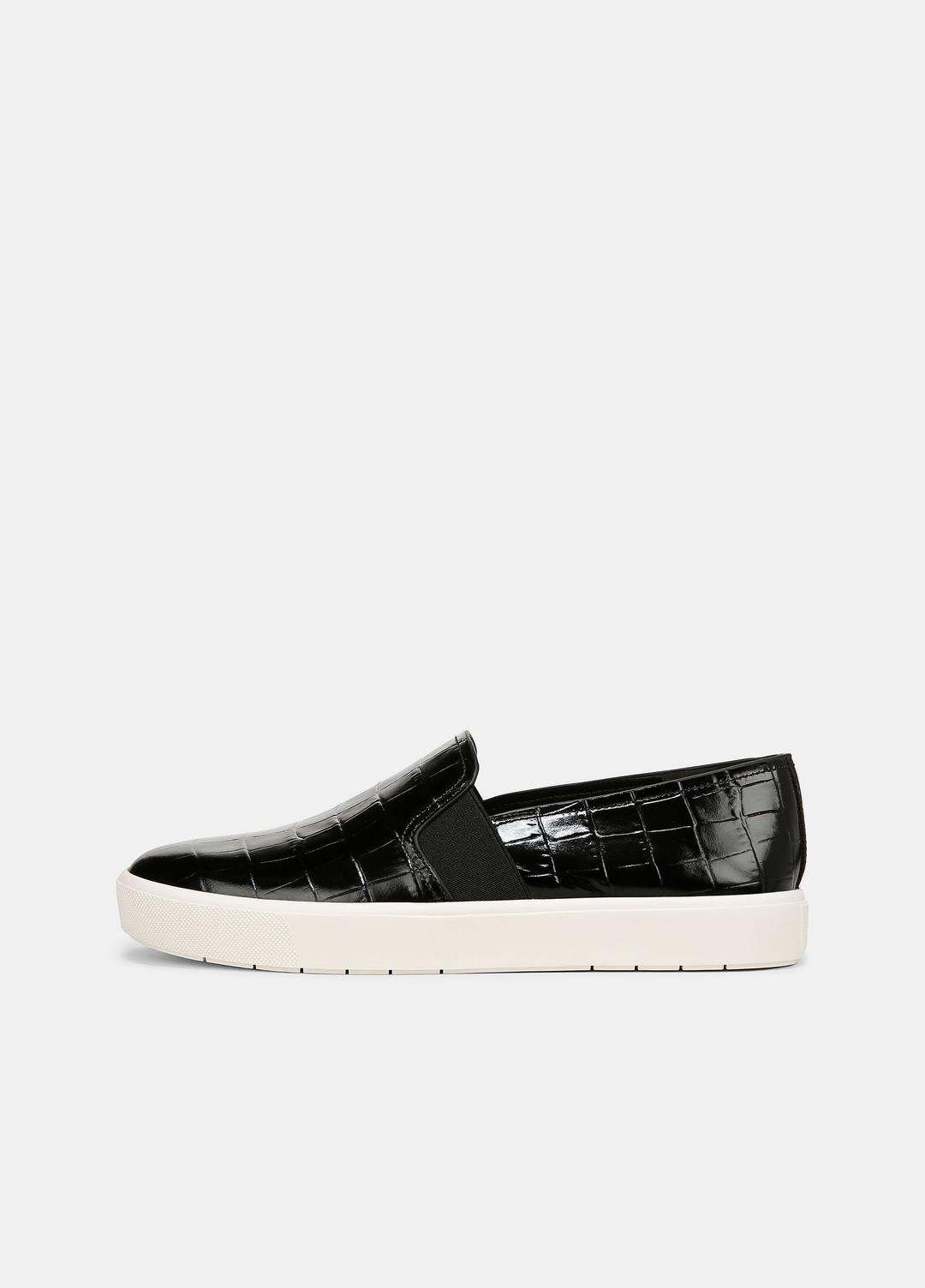 Blair Croc-Embossed Leather Sneaker in Shoes - BLACK