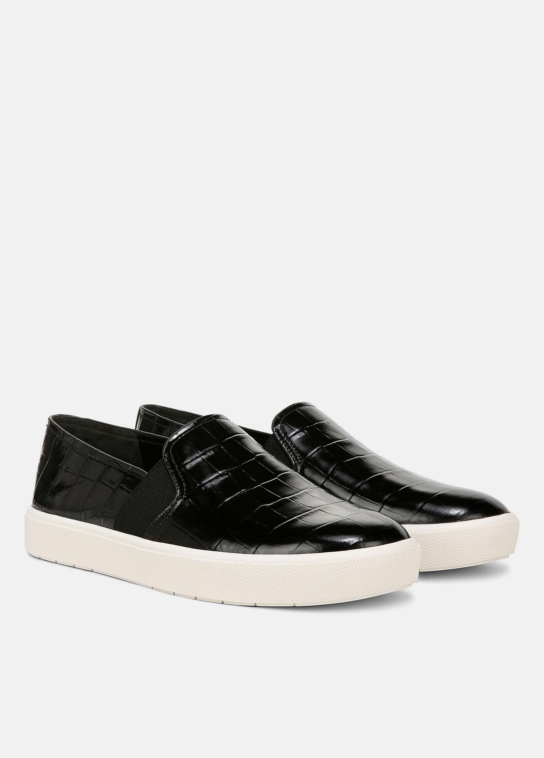 Blair Croc-Embossed Leather Sneaker in Shoes - BLACK