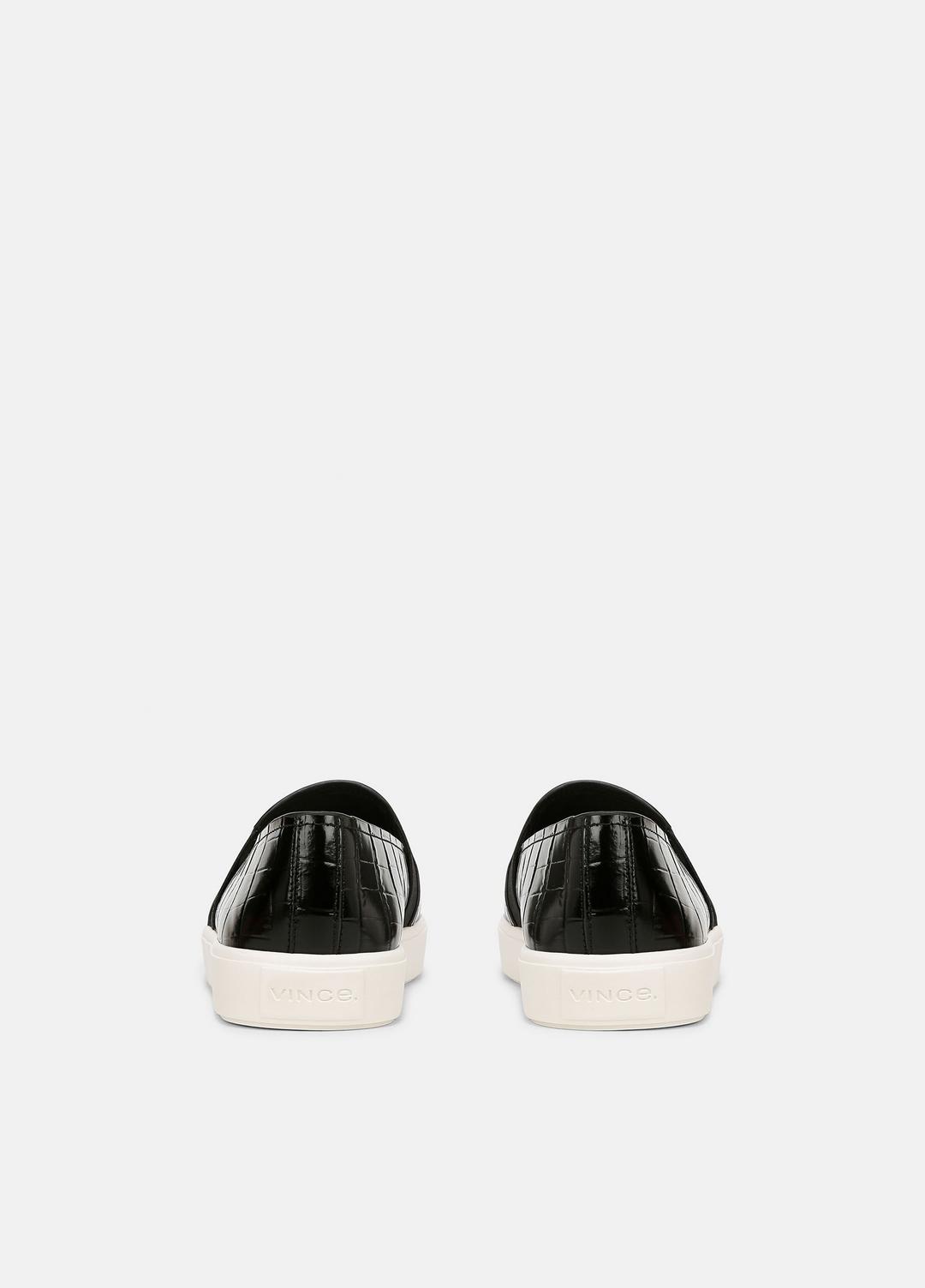 Blair Croc-Embossed Leather Sneaker in Shoes - BLACK