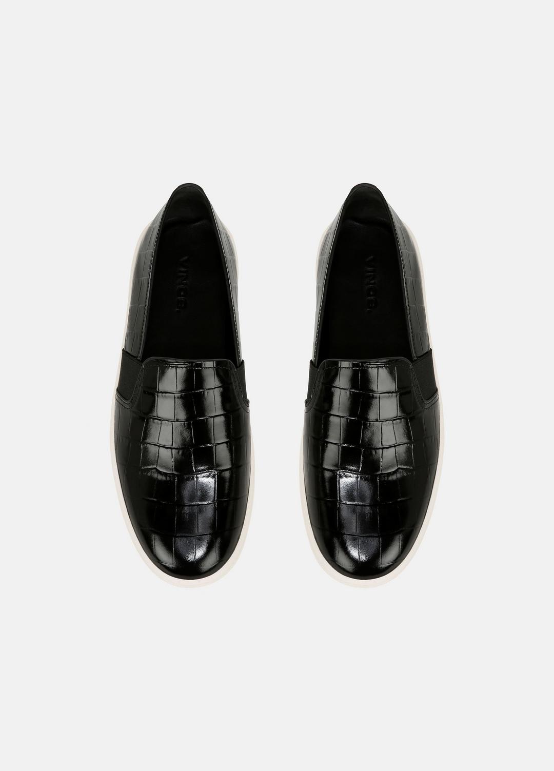 Blair Croc-Embossed Leather Sneaker in Shoes - BLACK