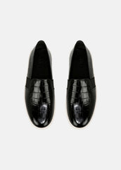 Blair Croc-Embossed Leather Sneaker in Shoes - BLACK