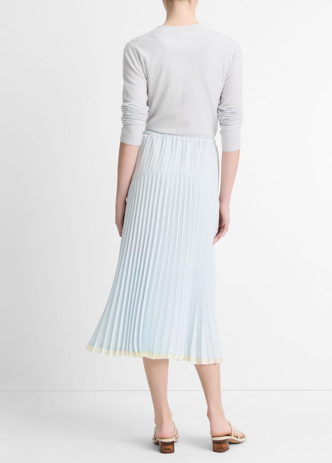 Pleated Satin Tiered Skirt in Dresses & Skirts - SKY MIST