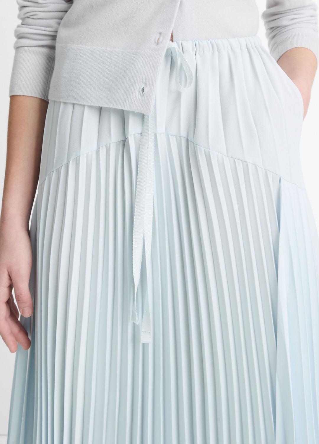 Pleated Satin Tiered Skirt in Dresses & Skirts - SKY MIST