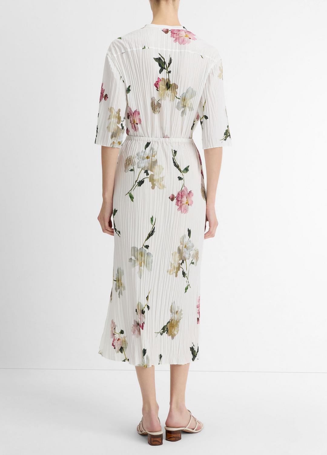 Wilted Peony Pleated Side-Tie Skirt in Dresses & Skirts - WHITE PEONY
