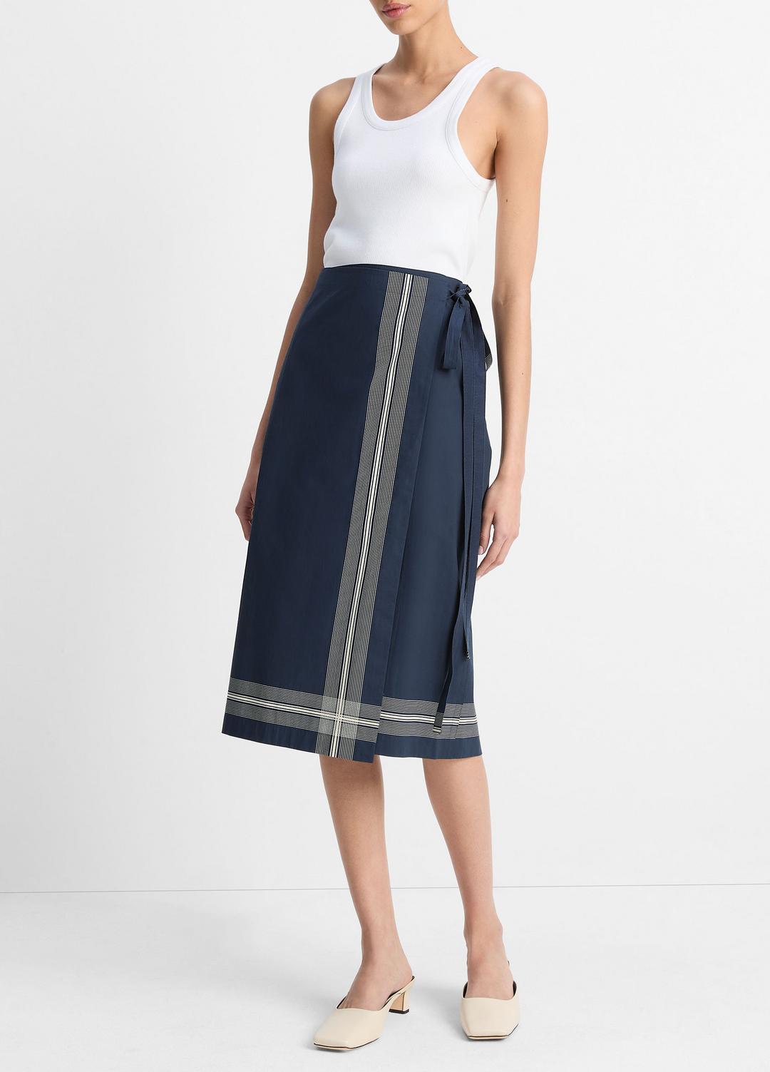 Handkerchief-Stripe Straight Wrap Skirt in Dresses & Skirts - COASTAL BLUE/PALE CANYON