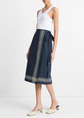 Handkerchief-Stripe Straight Wrap Skirt in Dresses & Skirts - COASTAL BLUE/PALE CANYON