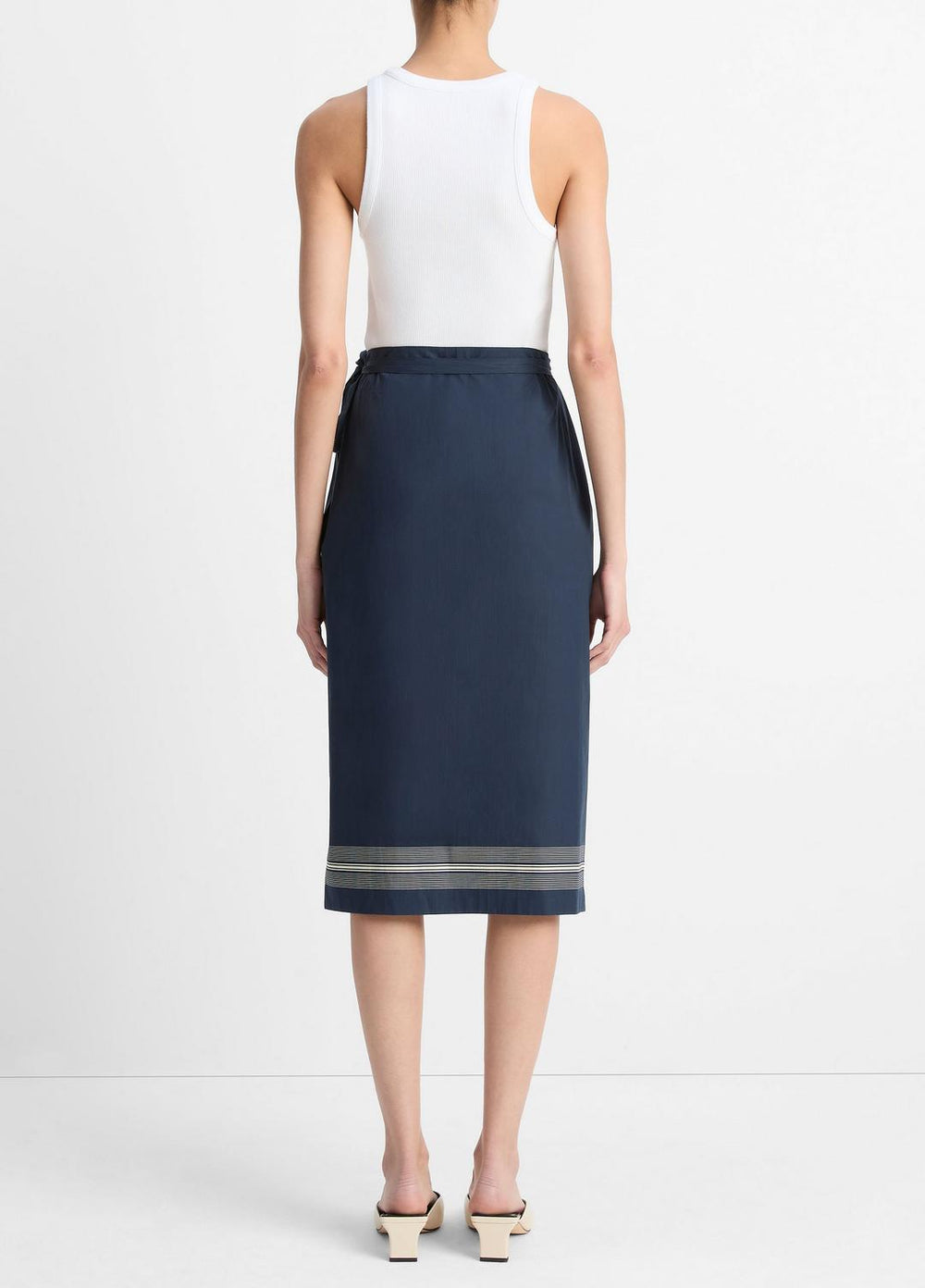 Handkerchief-Stripe Straight Wrap Skirt in Dresses & Skirts - COASTAL BLUE/PALE CANYON