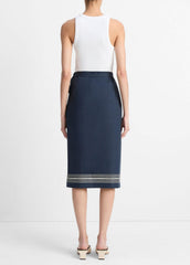 Handkerchief-Stripe Straight Wrap Skirt in Dresses & Skirts - COASTAL BLUE/PALE CANYON