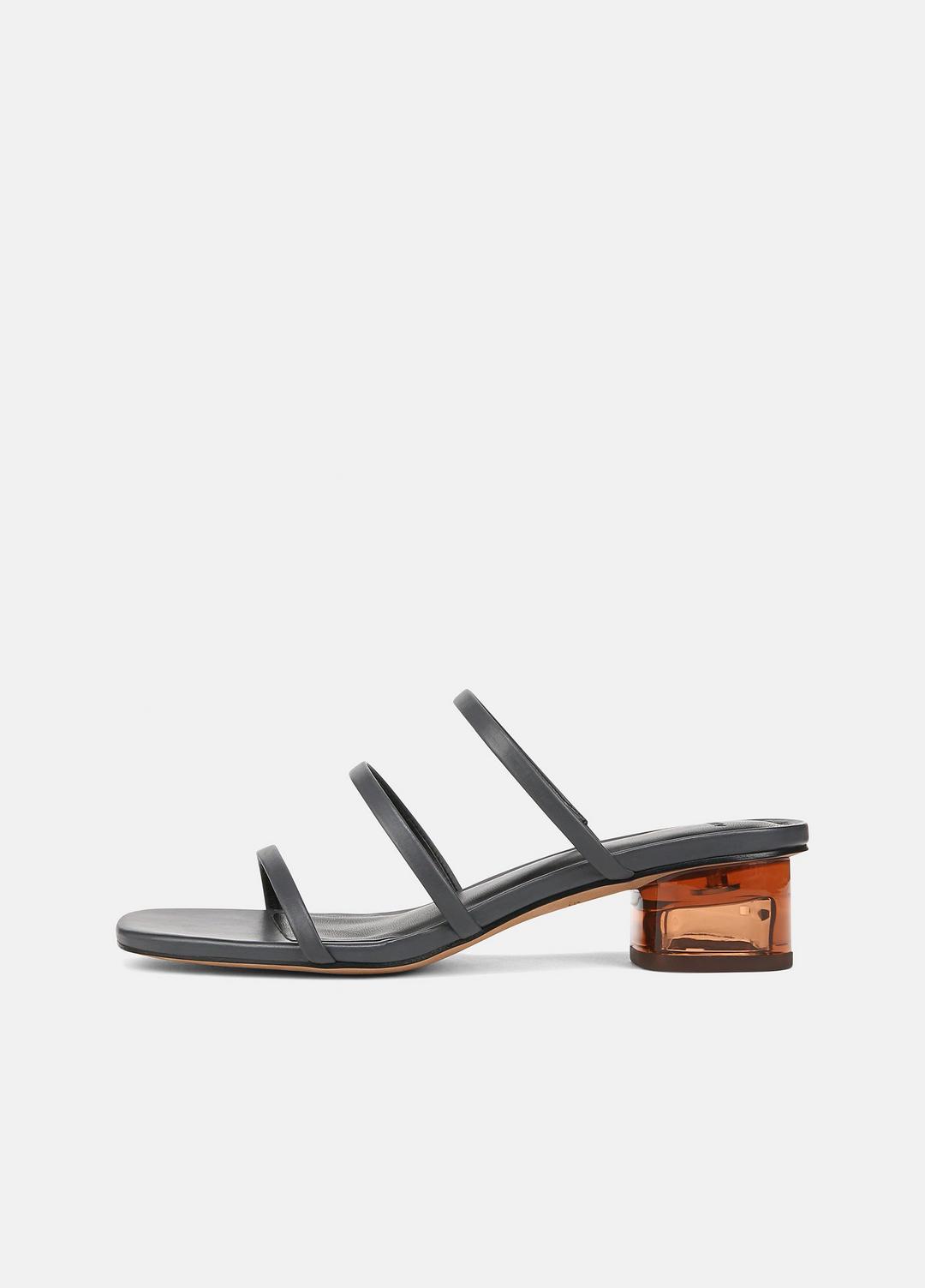 Palm Springs Leather Heeled Sandal in Shoes - IRIS SLATE