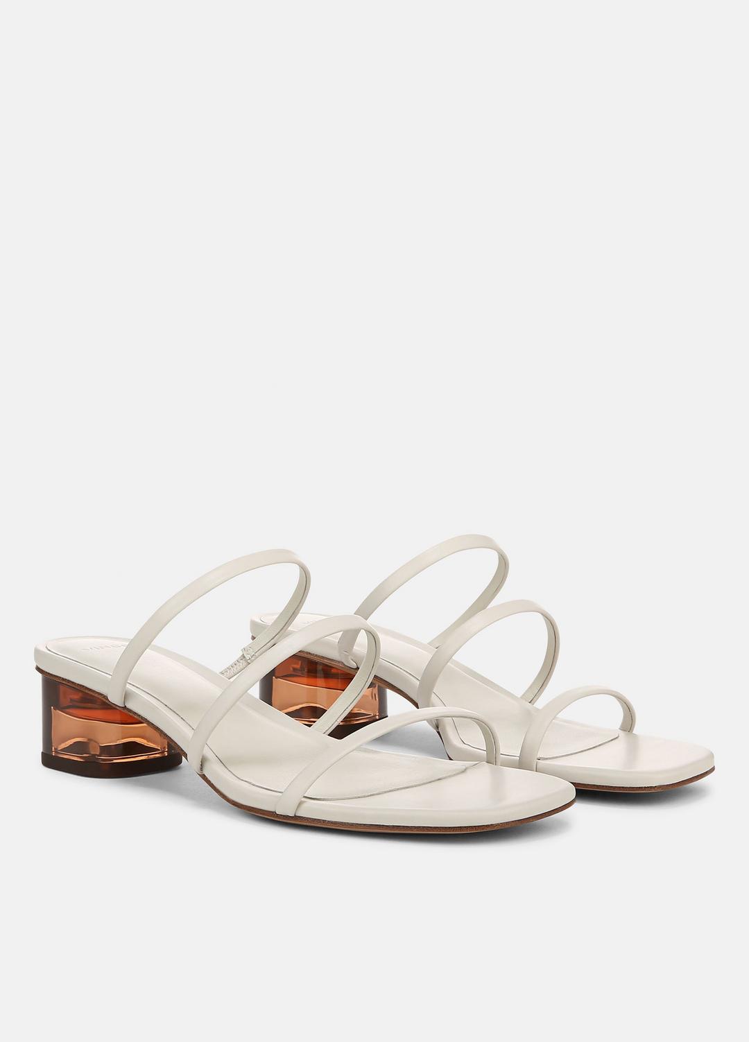 Palm Springs Leather Heeled Sandal in Shoes - WHITE STONE