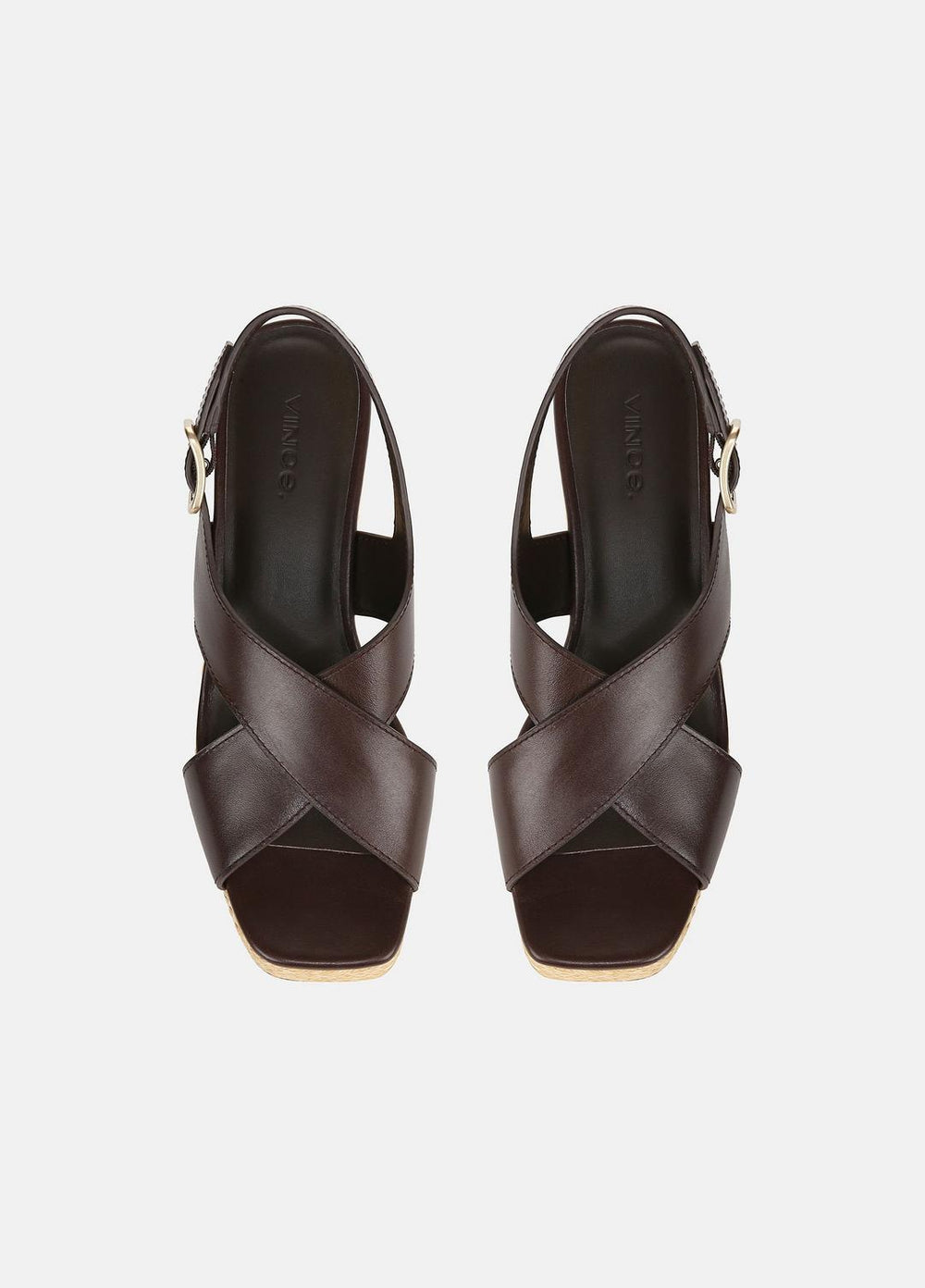 Clementina Leather Platform Sandal in Shoes - CACAO BROWN