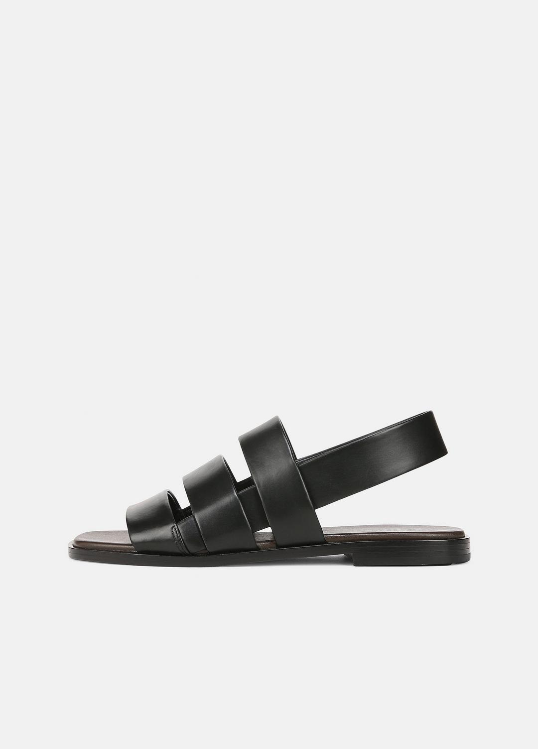 Mazie Leather Slingback Sandal in Shoes - BLACK