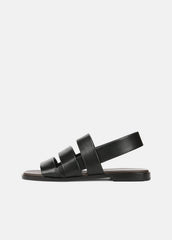 Mazie Leather Slingback Sandal in Shoes - BLACK
