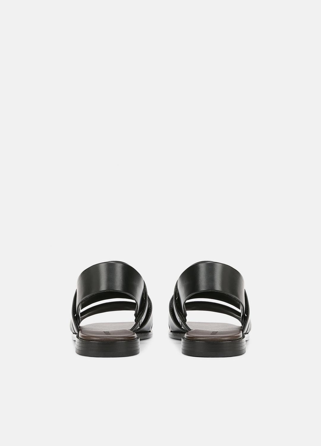 Mazie Leather Slingback Sandal in Shoes - BLACK