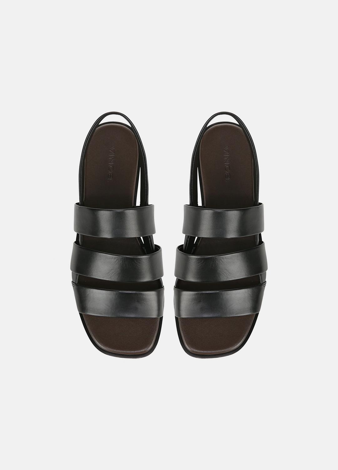 Mazie Leather Slingback Sandal in Shoes - BLACK