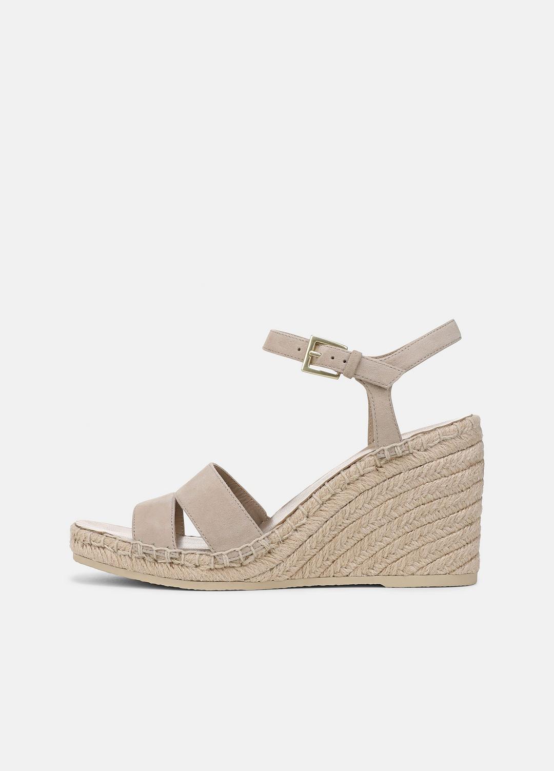 Gwen Suede Espadrille Wedge Sandals in Shoes - TAUPE CLAY