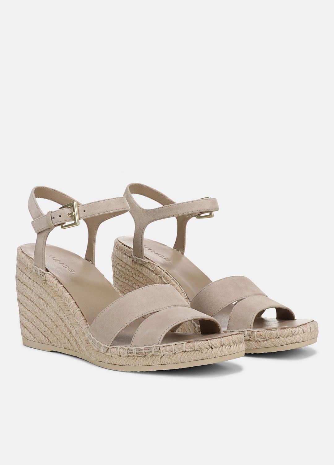Gwen Suede Espadrille Wedge Sandals in Shoes - TAUPE CLAY