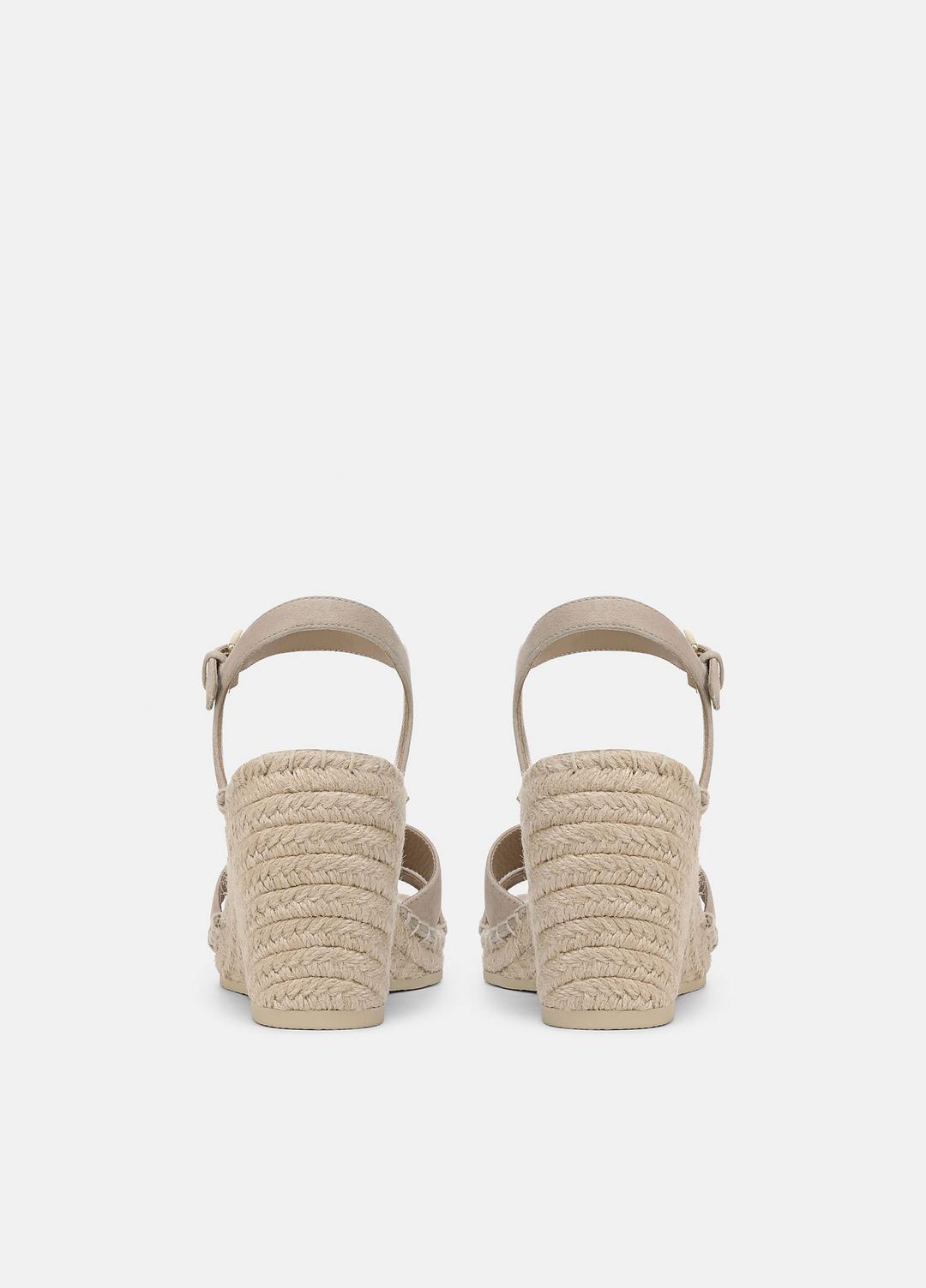 Gwen Suede Espadrille Wedge Sandals in Shoes - TAUPE CLAY