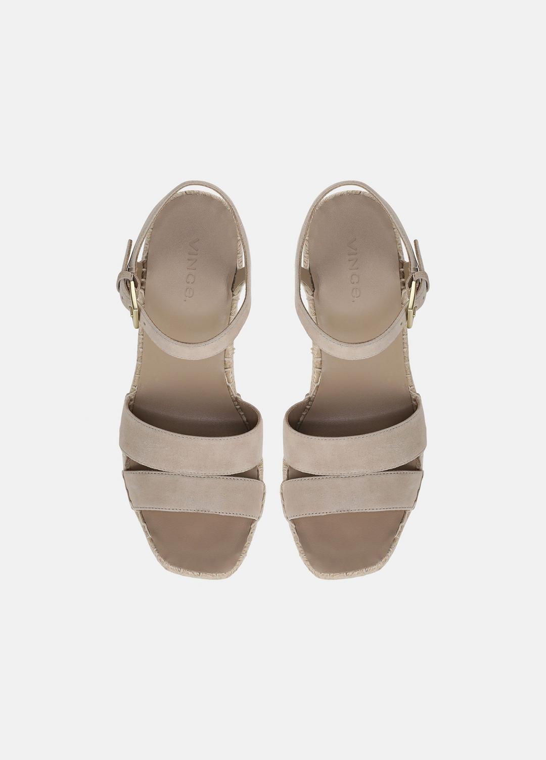 Gwen Suede Espadrille Wedge Sandals in Shoes - TAUPE CLAY
